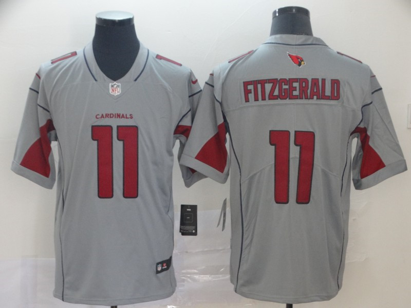 Nike Cardinals 11 Larry Fitzgerald Silver Inverted Legend Jersey