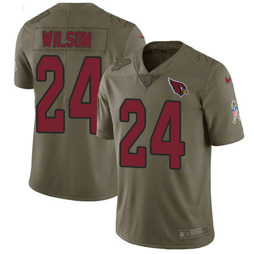  Cardinals 24 Adrian Wilson Olive Salute To Service Limited Jersey