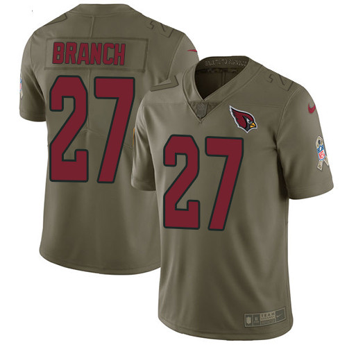  Cardinals 27 Tyvon Branch Olive Salute To Service Limited Jersey