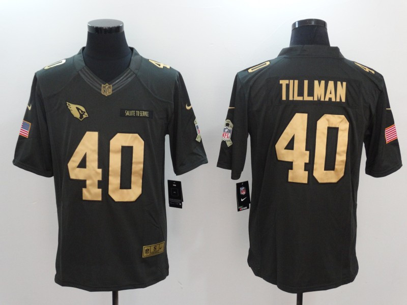  Cardinals 40 Pat Tillman Anthracite Gold Salute to Service Limited Jersey