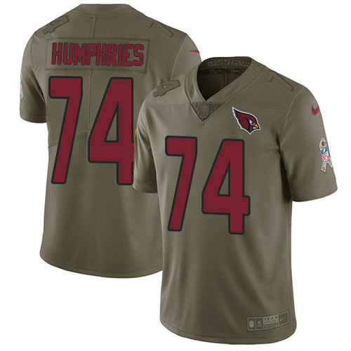  Cardinals 74 D.J. Humphries Olive Salute To Service Limited Jersey