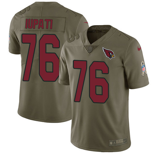  Cardinals 76 Mike Iupati Olive Salute To Service Limited Jersey