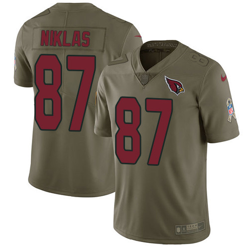  Cardinals 87 Troy Niklas Olive Salute To Service Limited Jersey