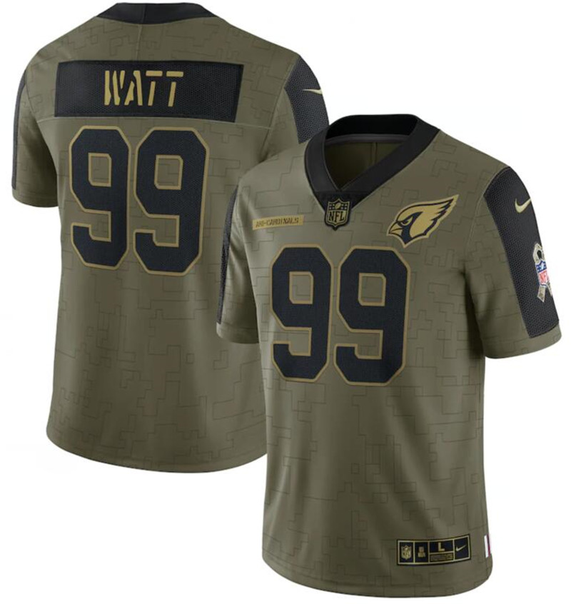 Nike Cardinals 99 J.J. Watt Olive 2021 Salute To Service Limited Jersey