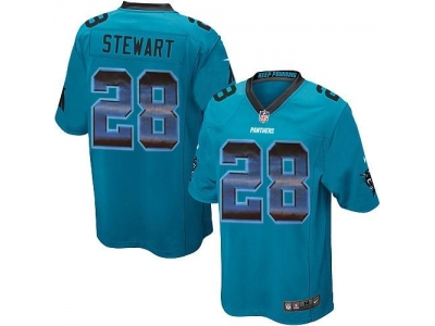  Carolina Panthers 28 Jonathan Stewart Blue Alternate Men Stitched NFL Limited Strobe Jersey