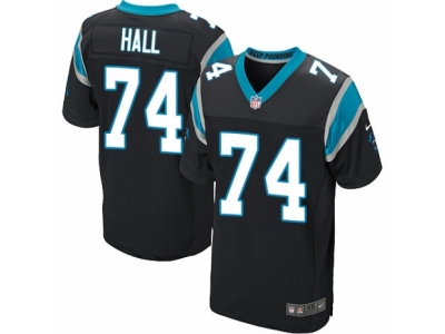  Carolina Panthers 74 Daeshon Hall Elite Black Team Color NFL Jersey