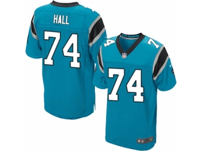  Carolina Panthers 74 Daeshon Hall Elite Blue Alternate NFL Jersey