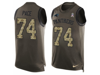  Carolina Panthers 74 Daeshon Hall Limited Green Salute to Service Tank Top NFL Jersey