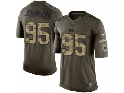  Carolina Panthers 95 Charles Johnson Limited Green Salute to Service NFL Jersey