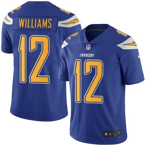  Chargers 12 Mike Williams Electric Blue Color Rush Limited Jersey