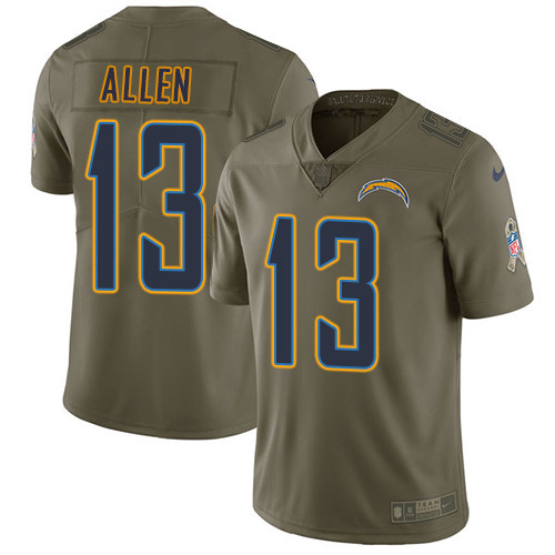  Chargers 13 Keenan Allen Olive Salute To Service Limited Jersey