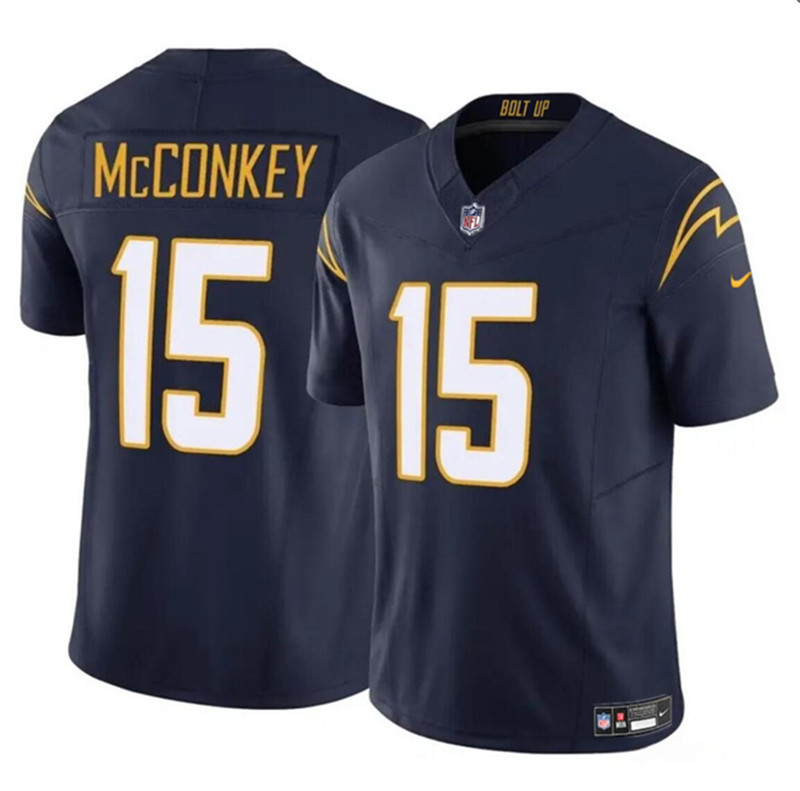 Nike Chargers 15 Ladd McConkey Navy 2024 NFL Draft Vapor Limited Jersey
