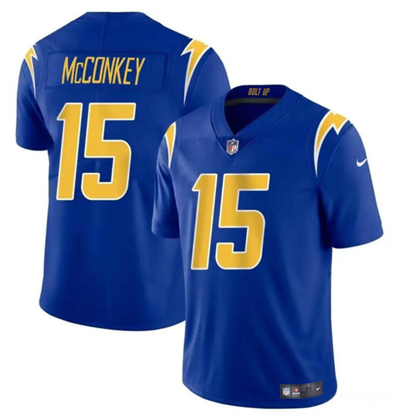Nike Chargers 15 Ladd McConkey Royal 2024 NFL Draft Vapor Limited Jersey