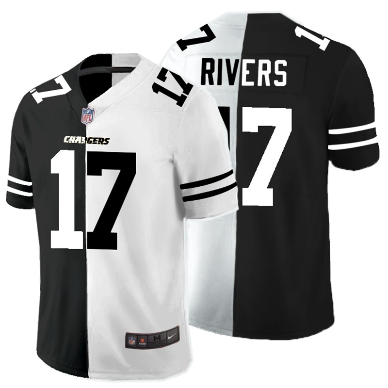 Nike Chargers 17 Philip Rivers Black And White Split Vapor Untouchable Limited Jersey