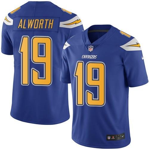  Chargers 19 Lance Alworth Electric Blue Color Color Rush Limited Jersey