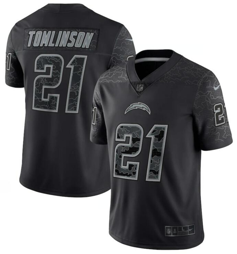 Nike Chargers 21 LaDainian Tomlinson Black RFLCTV Limited Jersey