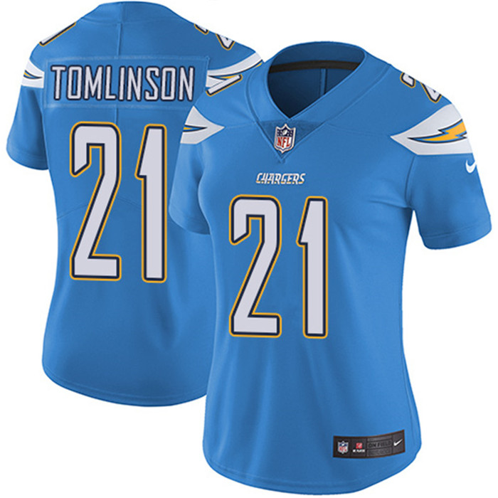  Chargers 21 LaDainian Tomlinson Light Blue Women Vapor Untouchable Limited Jersey