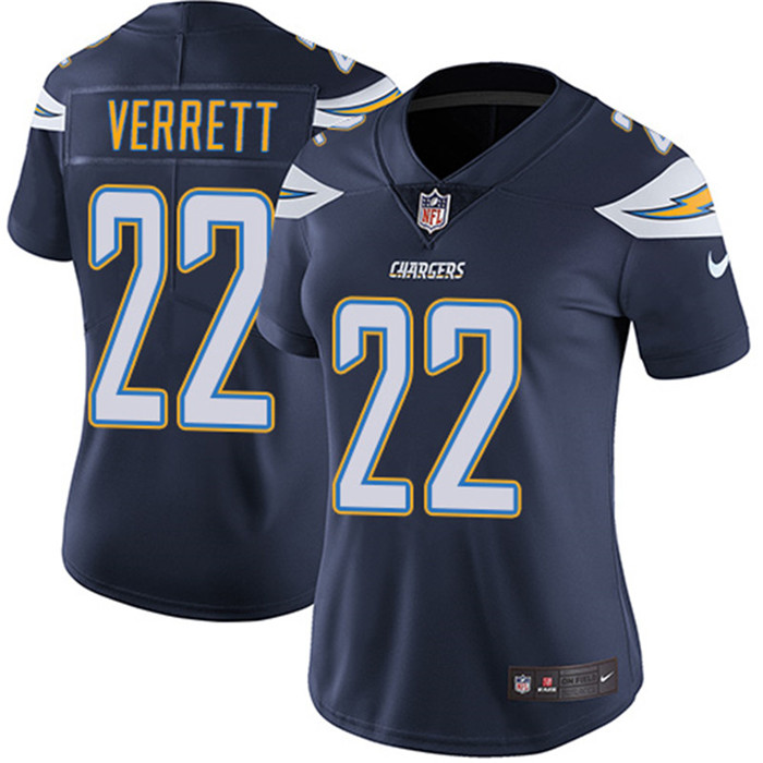  Chargers 22 Jason Verrett Navy Women Vapor Untouchable Limited Jersey