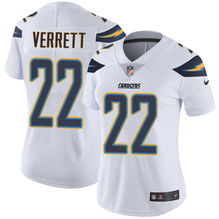  Chargers 22 Jason Verrett White Women Vapor Untouchable Limited Jersey