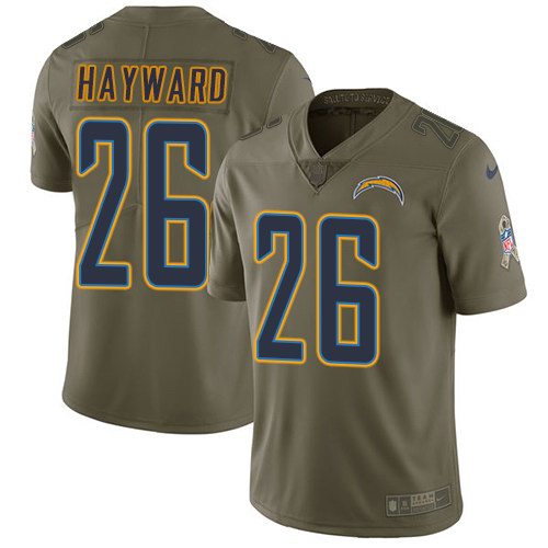  Chargers 26 Casey Hayward Olive Salute To Service Limited Jersey