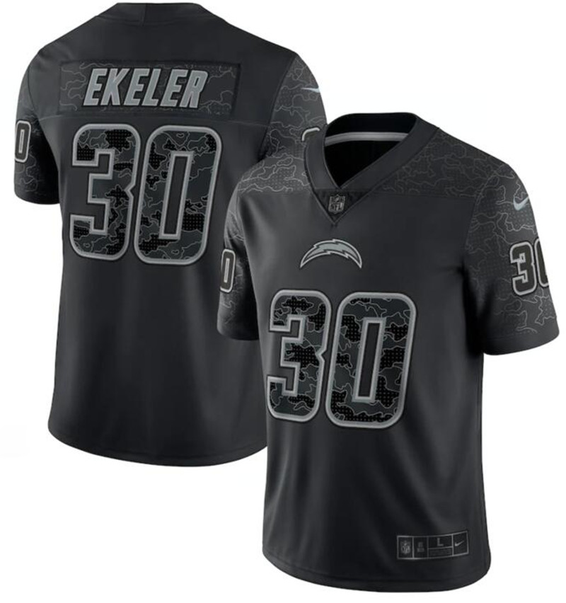 Nike Chargers 30 Austin Ekeler Black RFLCTV Limited Jersey