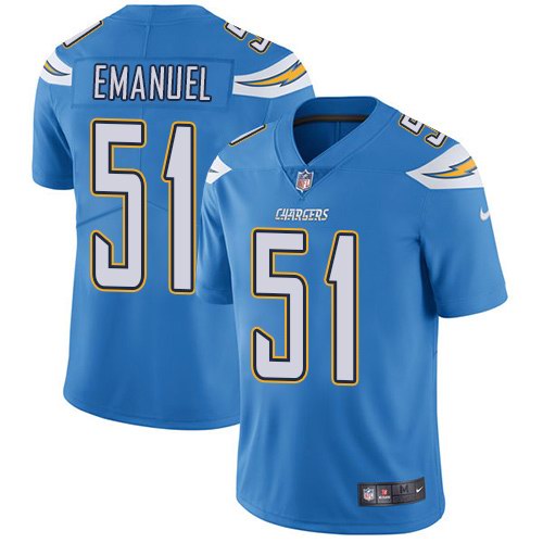  Chargers 51 Kyle Emanuel Light Blue Vapor Untouchable Limited Jersey