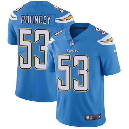 Chargers 53 Mike Pouncey Light Blue Vapor Untouchable Limited Jersey