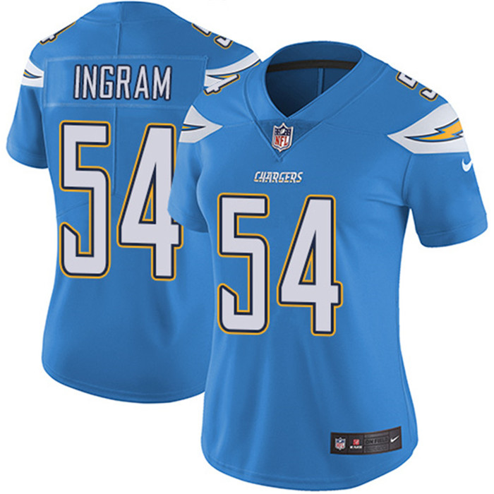  Chargers 54 Melvin Ingram Light Blue Women Vapor Untouchable Limited Jersey