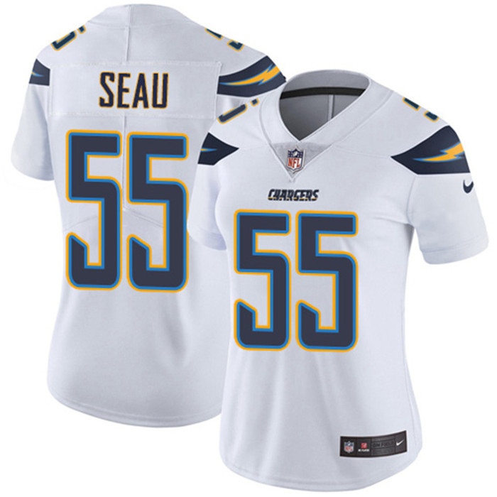  Chargers 55 Junior Seau White Women Vapor Untouchable Limited Jersey