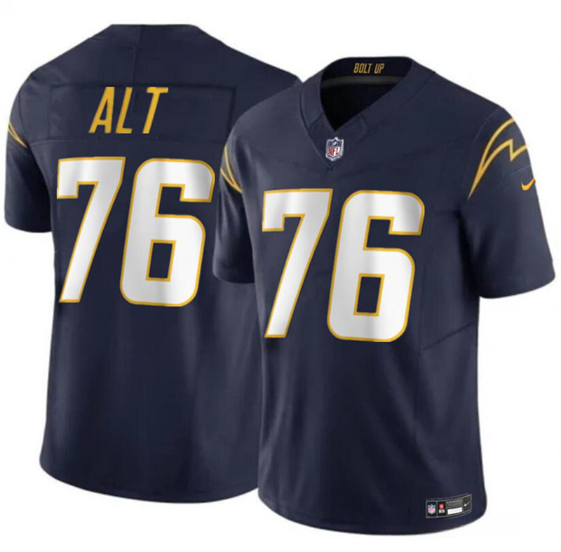 Nike Chargers 76 Joe Alt Black 2024 NFL Draft Vapor Limited Jersey