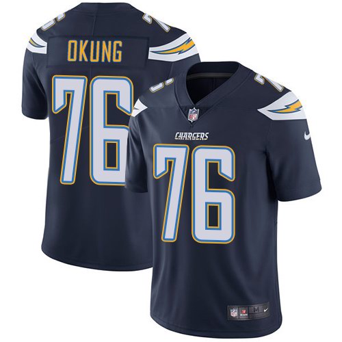  Chargers 76 Russell Okung Navy Vapor Untouchable Limited Jersey