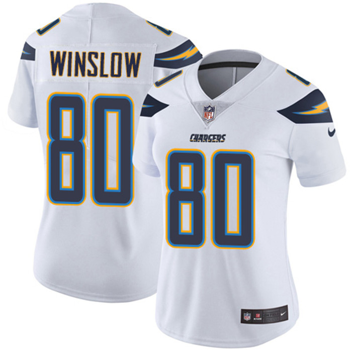  Chargers 80 Kellen Winslow White Women Vapor Untouchable Limited Jersey