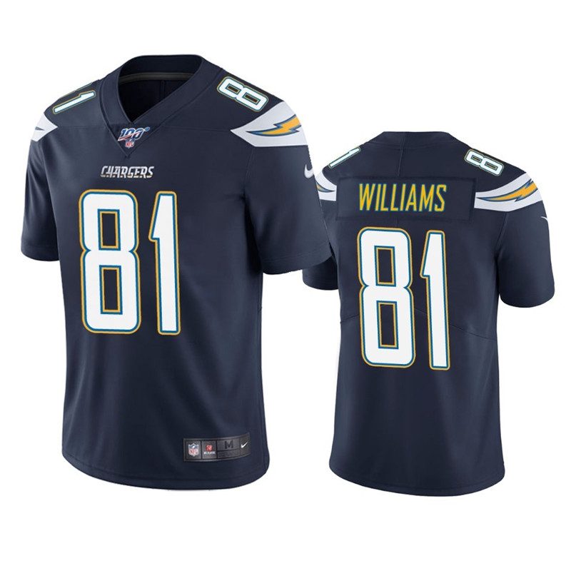 Nike Chargers 81 Mike Williams Navy 100th Season Vapor Untouchable Limited Jersey