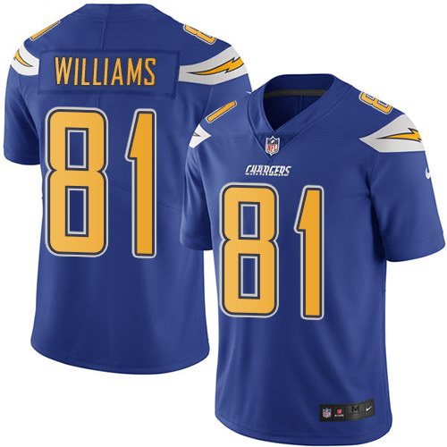  Chargers 81 Mike Williams Royal Color Rush Limited Jersey