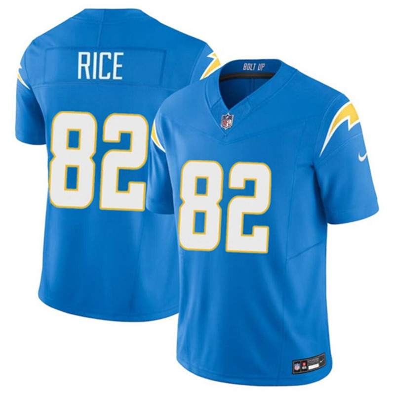 Nike Chargers 82 Brenden Rice Blue 2024 NFL Draft Vapor Limited Jersey