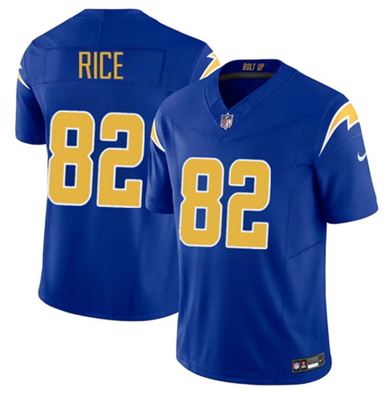 Nike Chargers 82 Brenden Rice Royal 2024 NFL Draft Vapor Limited Jersey