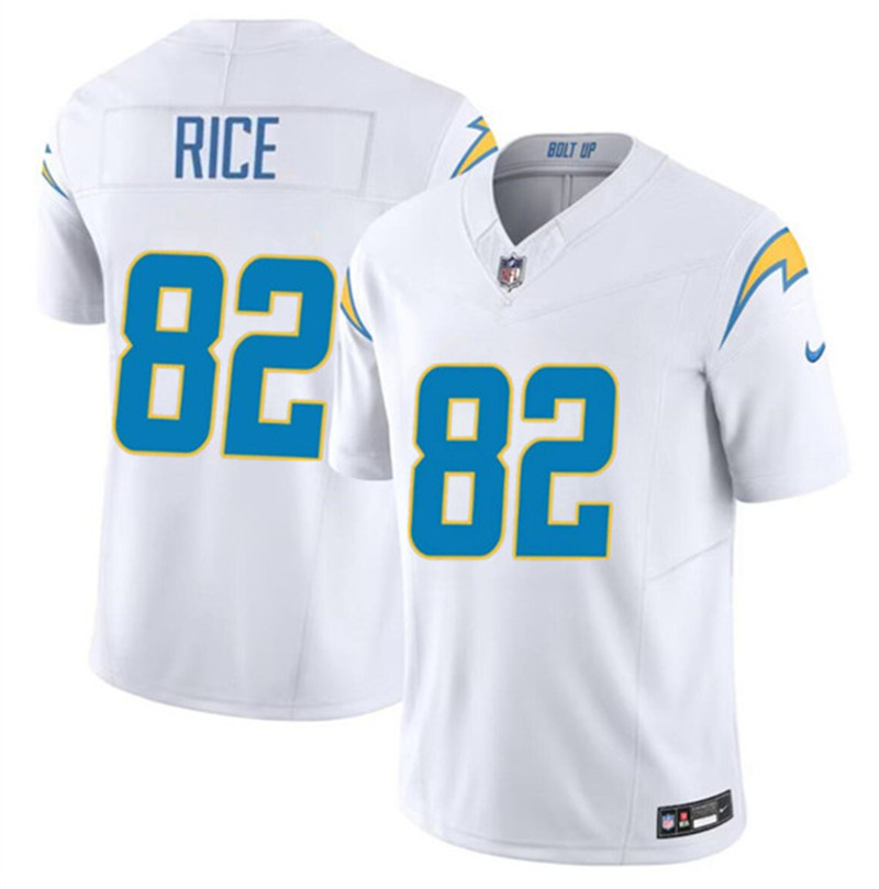 Nike Chargers 82 Brenden Rice White 2024 NFL Draft Vapor Limited Jersey