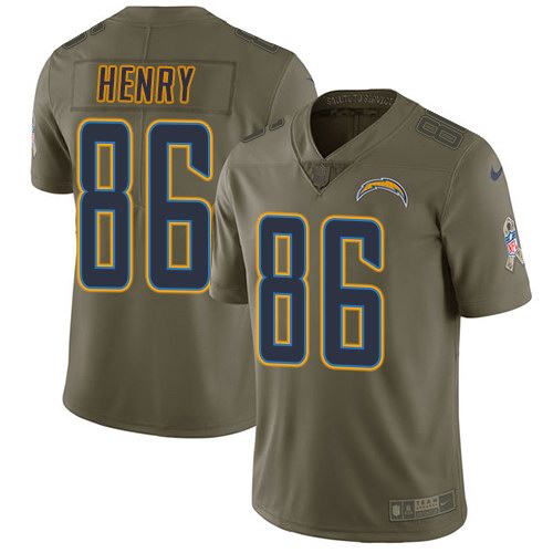  Chargers 86 Hunter Henry Olive Salute To Service Limited Jersey