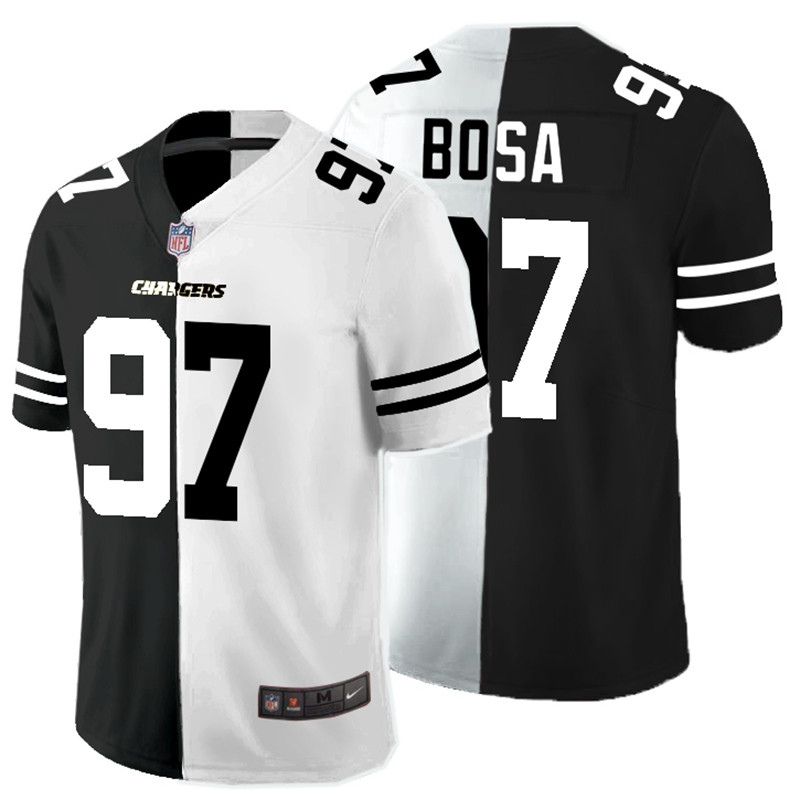 Nike Chargers 97 Joey Bosa Black And White Split Vapor Untouchable Limited Jersey