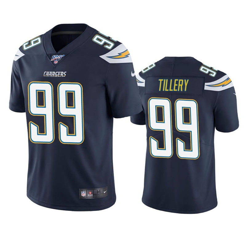 Nike Chargers 99 Jerry Tillery Navy 100th Season Vapor Untouchable Limited Jersey