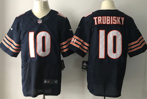  Chicago Bears 10 Mitchell Trubisky Elite Navy Blue Team Color NFL Jersey