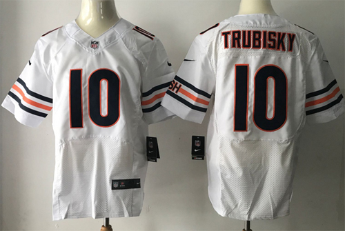 Chicago Bears 10 Mitchell Trubisky Elite White NFL Jersey