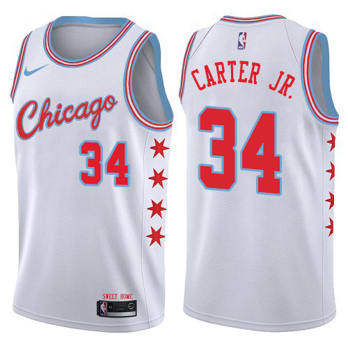  Chicago Bulls #34 Wendell Carter Jr White NBA Swingman City Edition Jersey