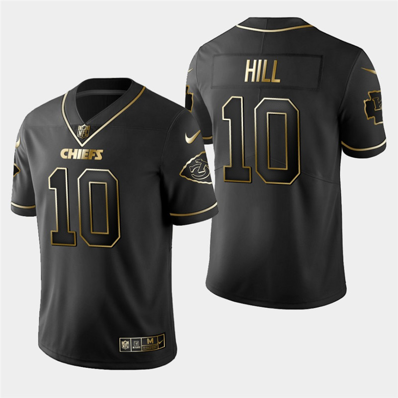 Nike Chiefs 10 Tyreek Hill Black Gold Vapor Untouchable Limited Jersey