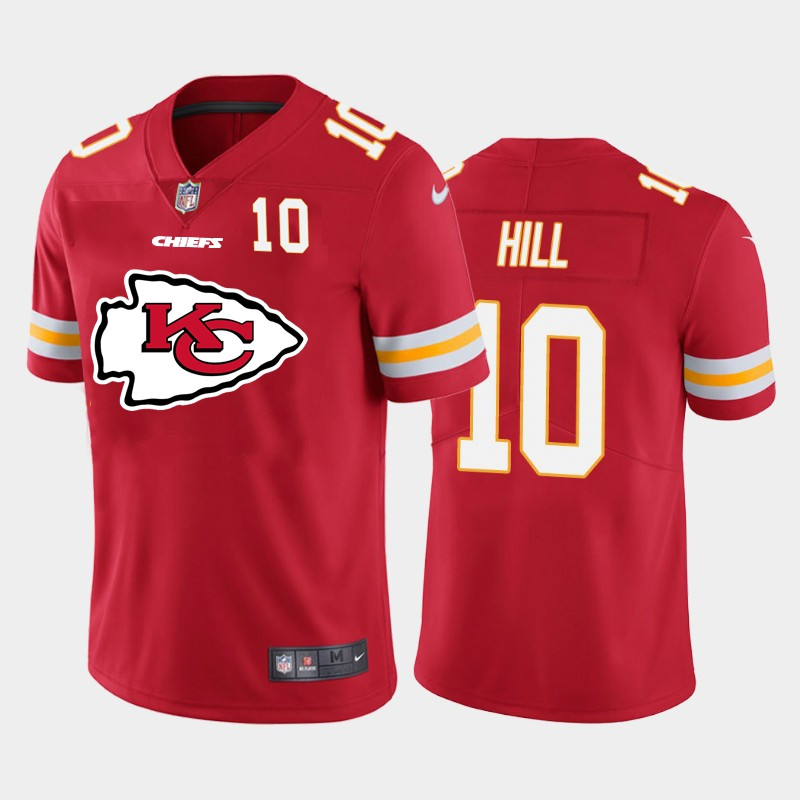 Nike Chiefs 10 Tyreek Hill Red Team Big Logo Number Vapor Untouchable Limited Jersey