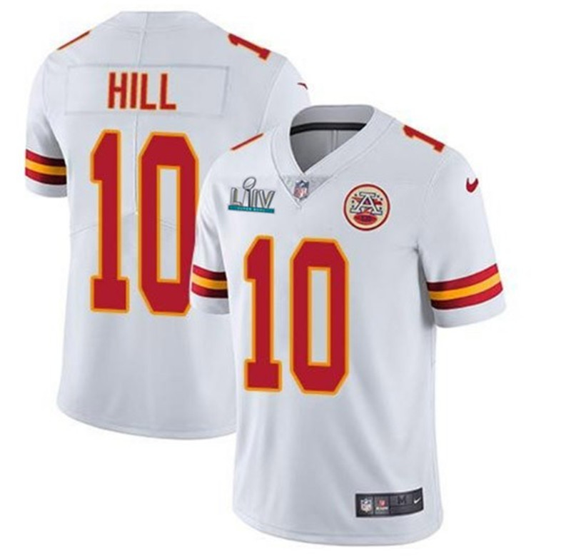 Nike Chiefs 10 Tyreek Hill White 2020 Super Bowl LIV Vapor Untouchable Limited Jersey
