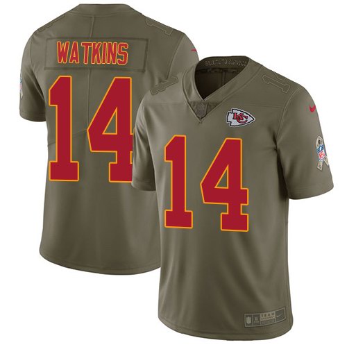  Chiefs 14 Sammy Watkins Olive Salute To Service Limited Jersey