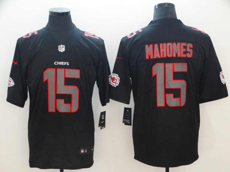  Chiefs 15 Patrick Mahomes Black Impact Rush Limited Jersey