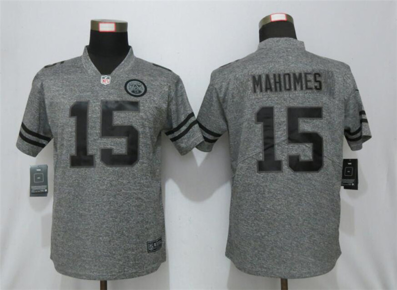 Nike Chiefs 15 Patrick Mahomes Gray Gridiron Gray Women Vapor Untouchable Limited Jersey