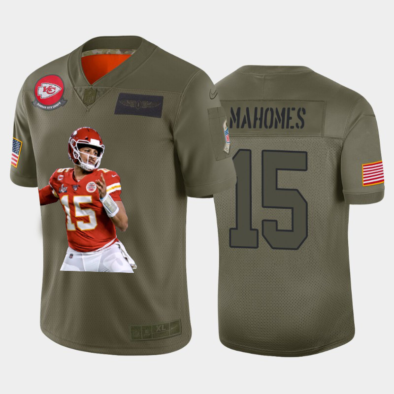Nike Chiefs 15 Patrick Mahomes Olive Player Name Logo Vapor Untouchable Limited Jersey